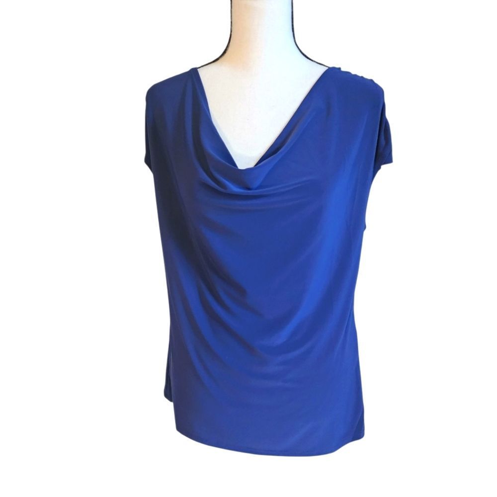 WHBM Royal Blue Women's Cap Sleeve Blouse, Sz. S